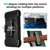 for Black iPhone 15 Case with Belt Clip, Shockproof Heavy Duty Rugged, 3 Layers of Sturdy,Anti-Drop, Military-Grade Defender Cover for iPhone 15 Case Black