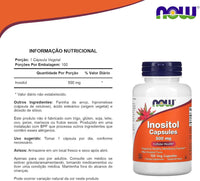 NOW Foods Supplements, Inositol 500 mg, Healthy Membrane Function*, Cellular Health*, 100 Veg Capsules
