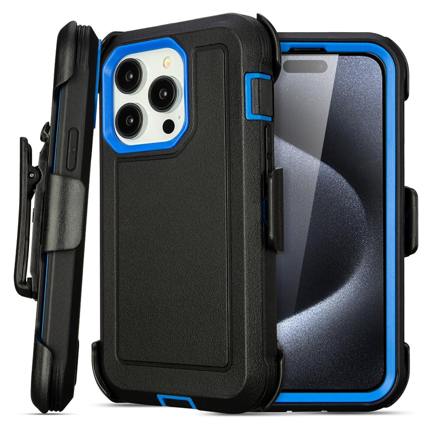 for Black iPhone 16 Pro Case with Belt Clip, for Shockproof iPhone 16 Pro Case Heavy Duty,3 Layers of Sturdy,Anti-Drop,Military-Grade Defender Cover for iPhone 16Pro Case Black