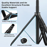 ATUMTEK 51" Selfie Stick Tripod, All in One Extendable Phone Tripod Stand with Bluetooth Remote 360° Rotation for iPhone and Android Phone Selfies, Video Recording, Vlogging, Live Streaming, Black