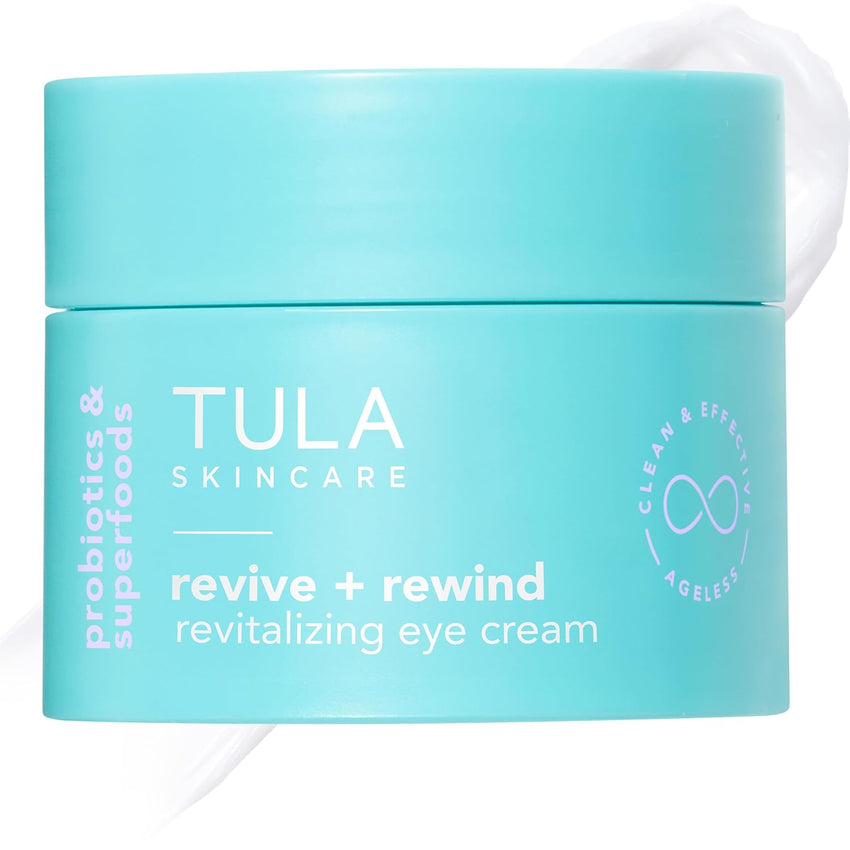 TULA Skin Care Revive & Rewind Revitalizing Eye Cream - Smooth Fine Lines, Dark Circles & Puffiness, 0.5 oz.