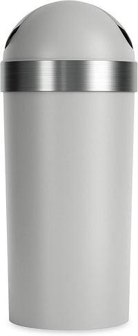 Umbra Venti Kitchen Trash Can with Swing Top Lid, Large 16-Gallon (62 L) Capacity, Grey