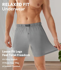 DAVID ARCHY Mens Boxer Shorts Breathable Soft Rayon Made from Bamboo Boxers for Men Loose Fit Mens Underwear 3 or 5 Pack
