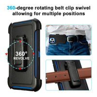 for Black iPhone 16 Pro Case with Belt Clip, for Shockproof iPhone 16 Pro Case Heavy Duty,3 Layers of Sturdy,Anti-Drop,Military-Grade Defender Cover for iPhone 16Pro Case Black