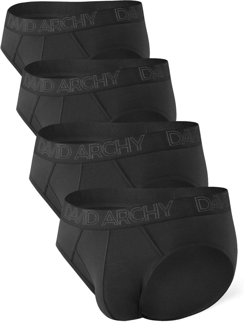 DAVID ARCHY Men's Underwear Briefs Rayon Made from Bamboo Wicking-Moisture Support Pouch Soft Underwear for Men 4 or 7 Pack