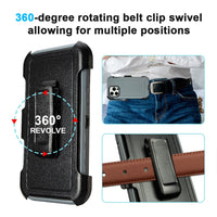 for Black iPhone 16 Pro Case with Belt Clip, for Shockproof iPhone 16 Pro Case Heavy Duty,3 Layers of Sturdy,Anti-Drop,Military-Grade Defender Cover for iPhone 16Pro Case Black