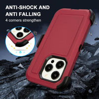 for iPhone 16 Pro Max Case with Belt Clip Holster,for iPhone Pro Max 16 Case with Stand,Heavy Duty Rugged,Anti-Drop,for Protective PhoneCase iPhone16 ProMax Cases Red