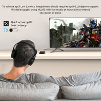 1Mii Bluetooth 5.3 Transmitter Receiver for TV to Wireless Headphones, Dual Link AptX Adaptive/Low Latency/HD Audio, Aux Adapter for Home Stereo, Airplane, Boat, Gym