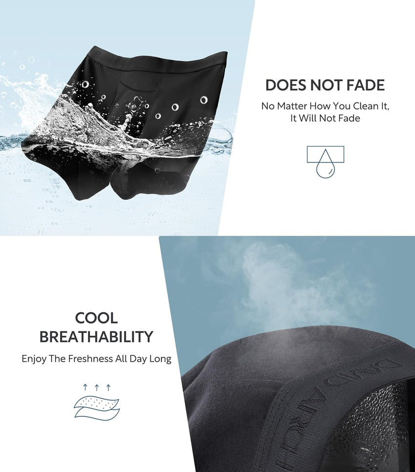 DAVID ARCHY Mens Underwear Cotton Boxer Briefs with Pouch Ultra Moisture Wicking Breathable Soft with Horizontal Fly 3 Pack