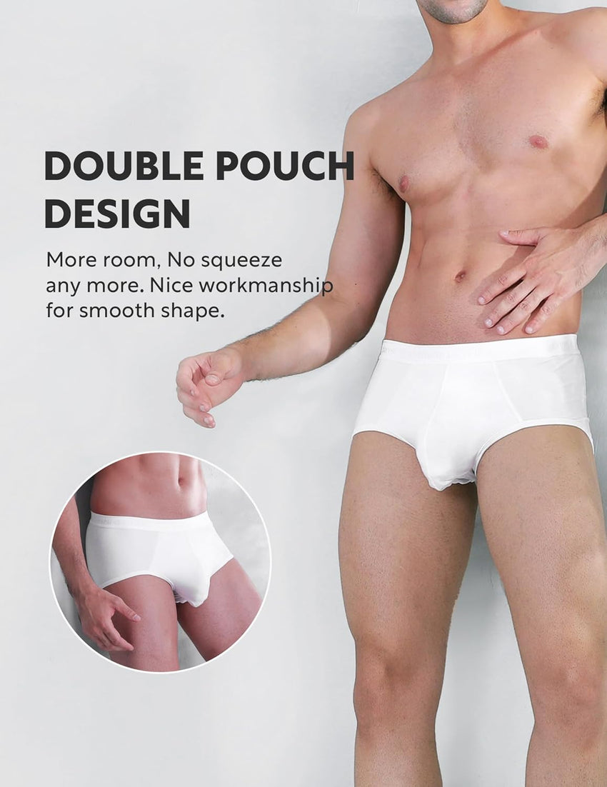 DAVID ARCHY Men's Underwear Ultra Soft Modal Dual Pouch Briefs Support Comfortable lightweight Briefs for Men 4 or 7 Pack