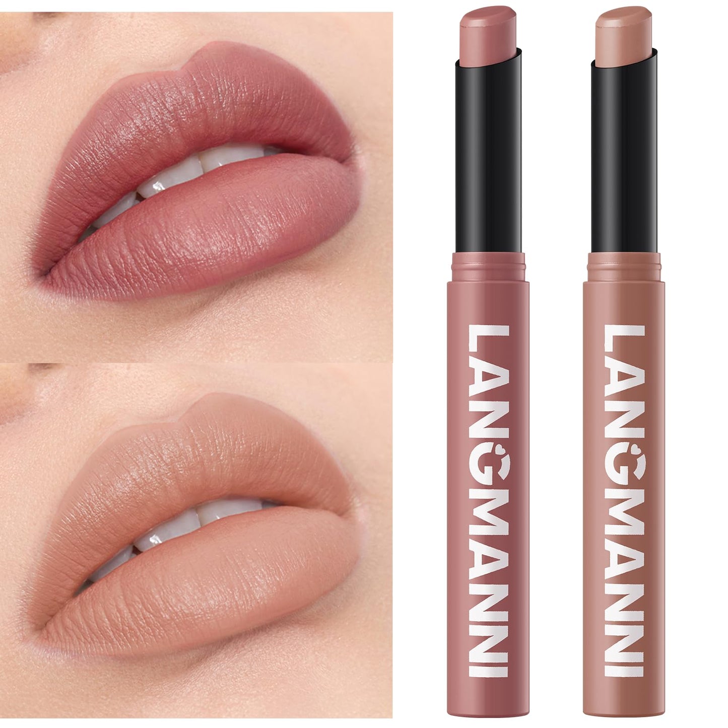 Jolilab 12Pcs Velvet Matte Lipstick Nude Matte Soft Dark Color Stick High Pigmented Long-Lasting Waterproof Lip Stick Lip Balm Beauty Cosmetics Gift for Girls and Women(01#-12#)