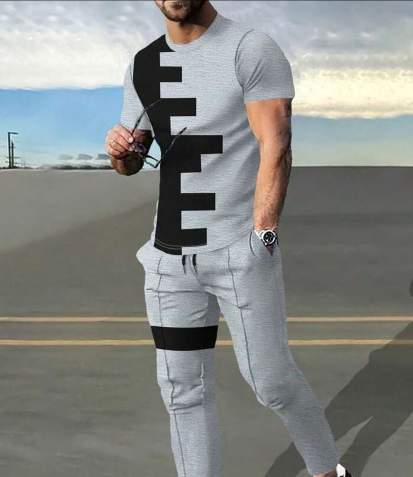 7DAY'S Men Colorblock Tee & Drawstring Waist Sweatpants, Men's Jogger Set, Men Co Ord Set, Casual Two Piece Set Men - 7DAY'S