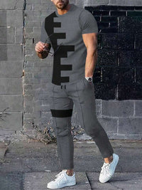 7DAY'S Men Colorblock Tee & Drawstring Waist Sweatpants, Men's Jogger Set, Men Co Ord Set, Casual Two Piece Set Men - 7DAY'S