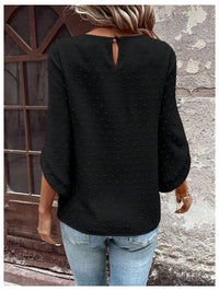 7DAY'S Women's Dressy Casual Tops Swiss Dots Short Sleeve Chiffon Blouse Summer Work Shirts - 7DAY'S