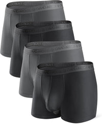 DAVID ARCHY Men's Underwear Ultra Soft Modal Dual Pouch Trunks Ball Pouch Bulge Enhancing Boxer Briefs for Men 3 or 4 Pack