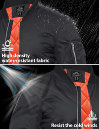 7DAY'SMens Bomber Jacket Windproof Windbreaker Thermal Quilted Jacket Warm Winter Padded Coats