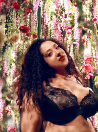 Curvy Couture Womens Tulip Strappy Lace Push-up Bra