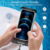 UNBREAKcable Waterproof Phone Pouch-2 Pack IPX8 Waterproof Phone Case for iPhone 16 15 14 13 12 11 Pro Max & Samsung S25 S24 S23-Dry Bag & Travel Essentials for Beach, Pool, Kayak & Cruise-7" Black