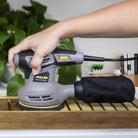 Jellas 5-Inch Random Orbital Sander with 18Pcs Sandpapers, 13000RPM 6 Variable Speed Sander Machine, High Performance Dust Collection System for Woodworking, 2.5A, Dust Collection Bag Include - OS280