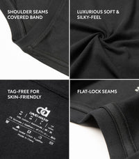 DAVID ARCHY Men's Undershirts Combed Cotton T-Shirt Soft Moisture-Wicking Undershirt Crew Neck or V Neck Tees 3 Pack