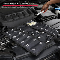 4-Piece Flare Nut Wrench Set - SAE Brake Line Wrench 1/4, 5/16, 3/8, 7/16, 1/2, 9/16, 5/8, 11/16-inch, Professional Offset Heads, Portable Organizer Pouch Included