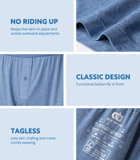 DAVID ARCHY Mens Boxers Soft Rayon Made from Bamboo Boxers for Men Pack Loose Underwear Cooling Mens Boxer Shorts
