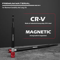 5-Piece 2", 4", 6", 12", 17" Extra Long Magnetic Screwdriver Bit Holders, 1/4 Inch Hex Shank Quick Release Extension Adapter, Durable CR-V Steel, Universal Fit for Impact Driver Bits