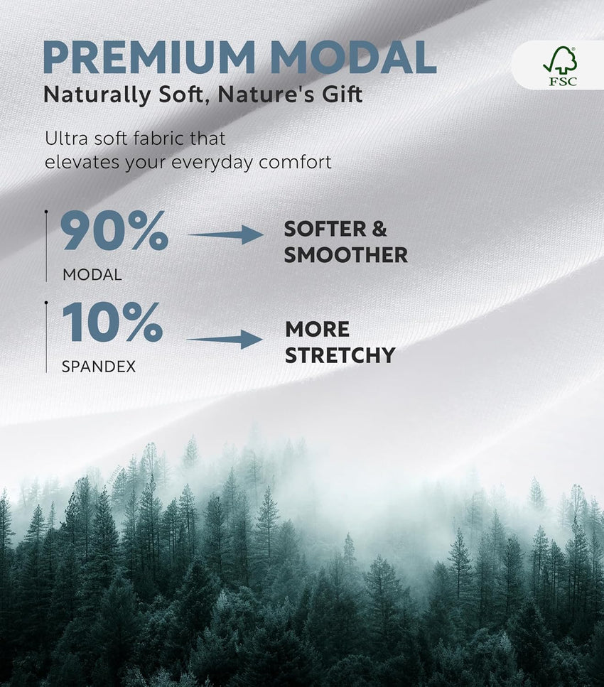 DAVID ARCHY Ultra Soft Modal Boxers for Men, Silky Stretchy Boxer Shorts, Breathable Loose Men's Underwear for Sleep 4 Pack