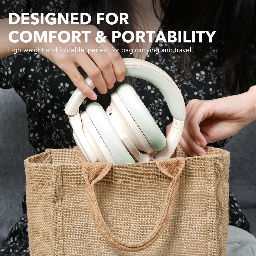 1Mii Y8+ Noise Cancelling Headphones Bluetooth, Wireless LDAC Hi-Res Audio, Custom EQ via App, 75H Playtime, Comfort Fit, Over Ear Headphones Foldable for Airplane Travel Home Office Black