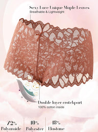 Sexy Women's Underwear Lace Shorts V Waist Breathable Cheeky Panties Boyshorts Underwear Women 5 Pack