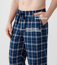 DAVID ARCHY Men's Flannel Pajama Pants, Soft & Cozy Cotton Pajama Pants, Lightweight Plaid Pants for Men with Pockets 2-Pack