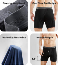 DAVID ARCHY Mens Underwear Bamboo Rayon Boxers for Men Breathable and Cool Men's Boxer Shorts with Button Fly 3 or 5 Pack