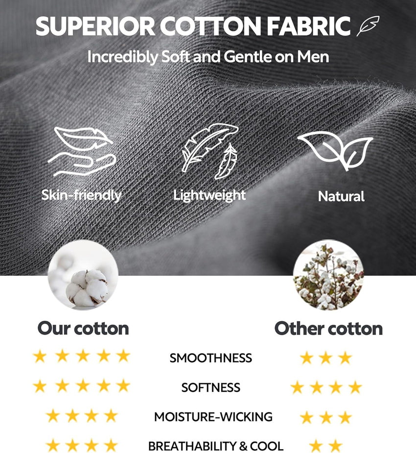 DAVID ARCHY Men's Pajamas Set Soft Cotton Long Sleeve Sleepwear Comfy Loungewear Pjs with Pockets