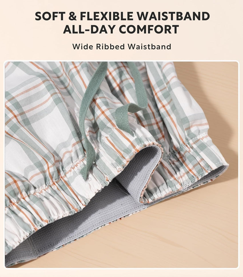 DAVID ARCHY Mens Pajama Pants Soft Cotton Plaid Sleepwear, Comfy Lounge Woven Pajamas Bottoms PJ Pant for Men, 3 pack