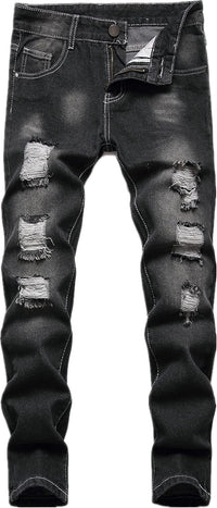 FREDD MARSHALL Boy's Skinny Fit Ripped Destroyed Distressed Fashion Kids Denim Jeans Pants
