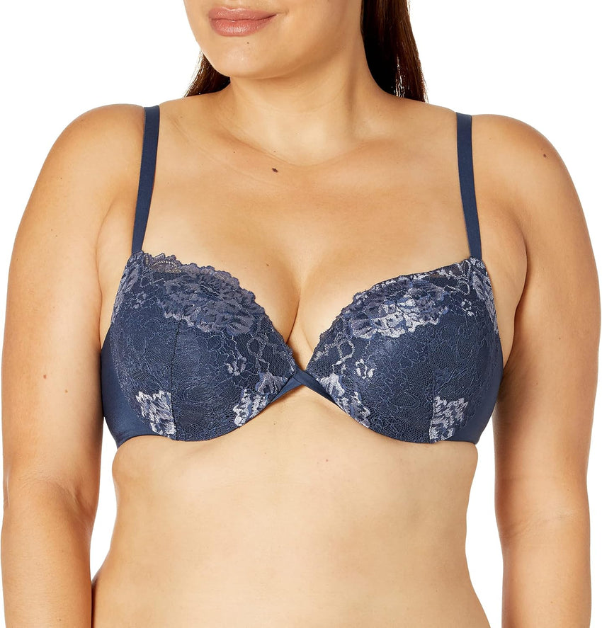 Maidenform Underwire Demi Bra, Best Push-Up Bra with Wonderbra Technology, Smoothing Lace-Trim Bra with Push-Up Cups
