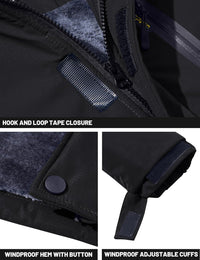 7DAY'S Men's Winter Skiing Jackets Water Resistant Fleece Coats Insulated Thermal Snowboard Jacket Parka Raincoat with Hood