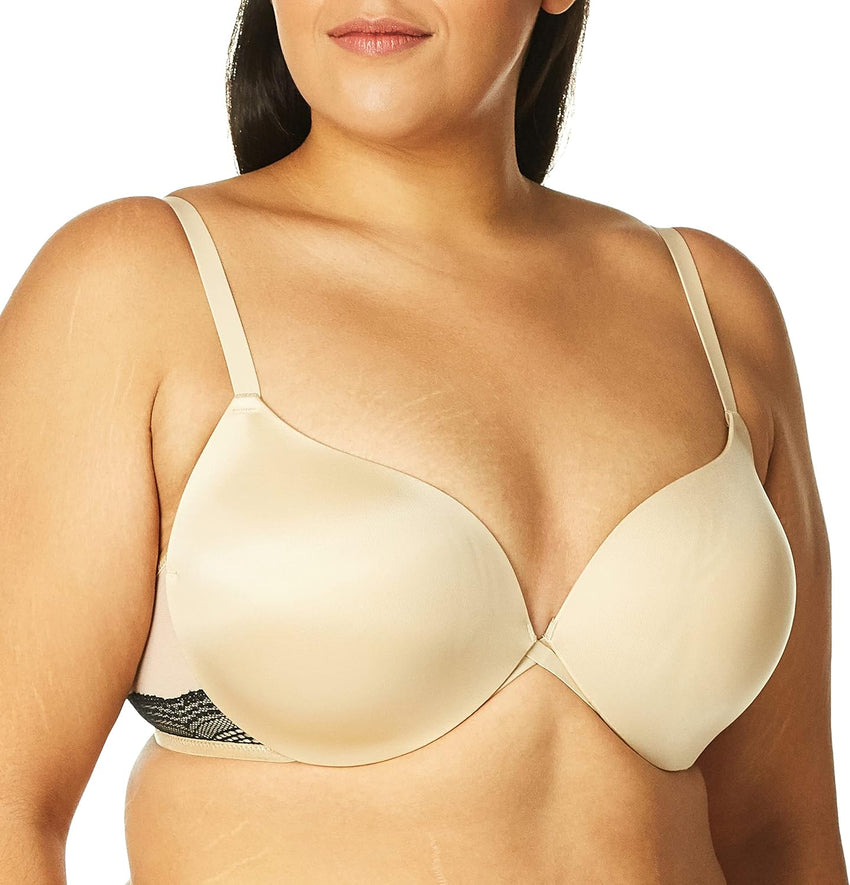 Maidenform Underwire Demi Bra, Best Push-Up Bra with Wonderbra Technology, Smoothing Lace-Trim Bra with Push-Up Cups