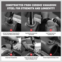 Thread Repair Thread Chaser Tool Set - 49PCS Thread Cleaner Rethreading Master Kit Metric SAE Bolt Restorer File Nut Rethreader Automotive Wheel Stud Spark Plug Engine Standard Screw Threading UNC UNF