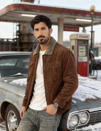 7DAY'S Men's Corduroy Jacket Fleece Sherpa Lined Winter Coats Warm Cotton Casual Trucker Cargo Jacket with Multi Pockets