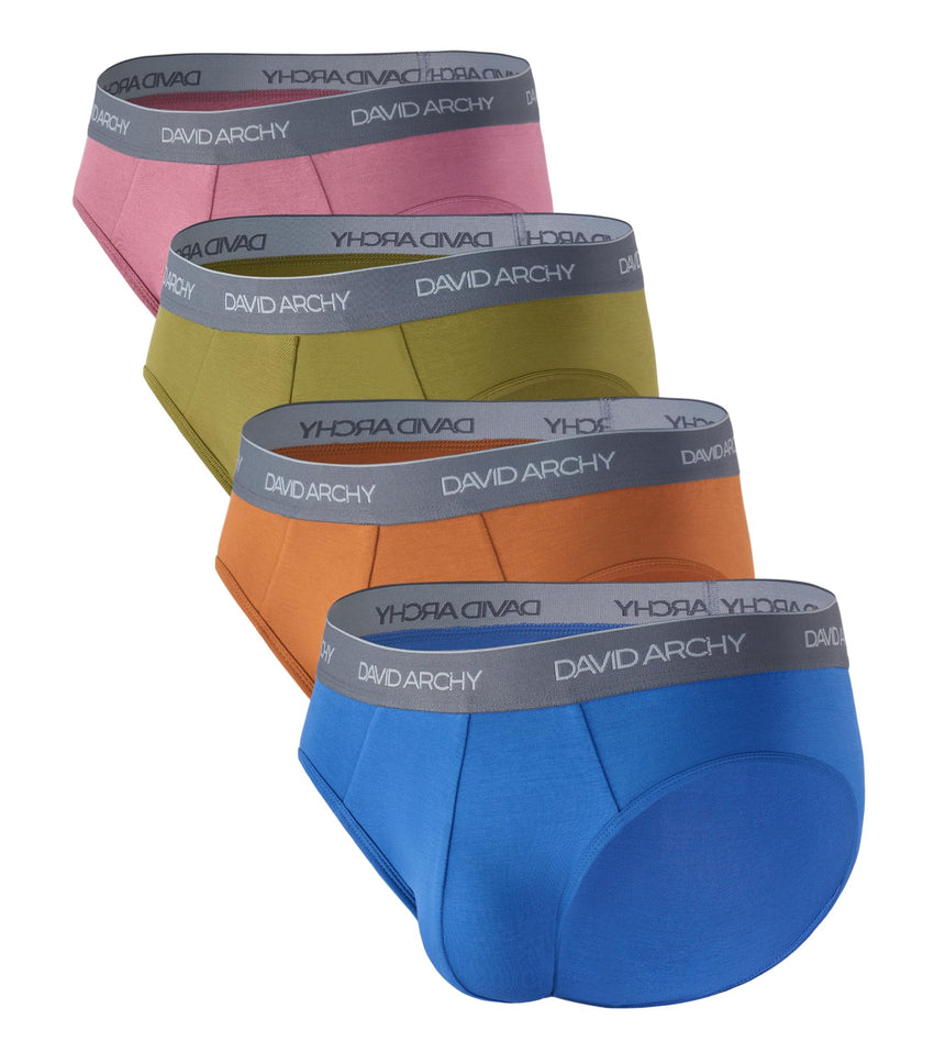 DAVID ARCHY Men's Underwear Briefs Rayon Made from Bamboo Wicking-Moisture Support Pouch Soft Underwear for Men 4 or 7 Pack