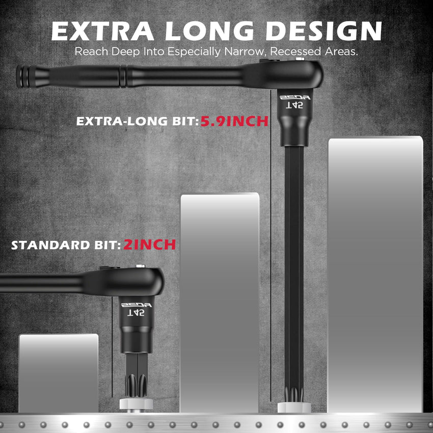 29-Piece 1/2" Drive Impact Socket Set, SAE (3/8 to 1 inch) and Metric (10-24mm) Sizes with Extension Bars Standard Deep Socket Set CR-V Material High Durability Impact Wrench