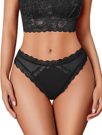 Avidlove Womens Underwear Sexy Lace Panties Low Rise Thong Bikini with Criss Cross Back Breathable Tangas 1-3 Packs