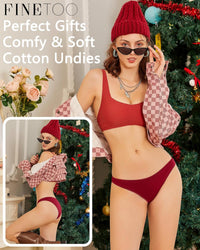6 Pack Cotton Underwear for Women Cute Low Rise Bikini Panties High Cut Breathable Sexy Hipster Womens Cheeky S-XL