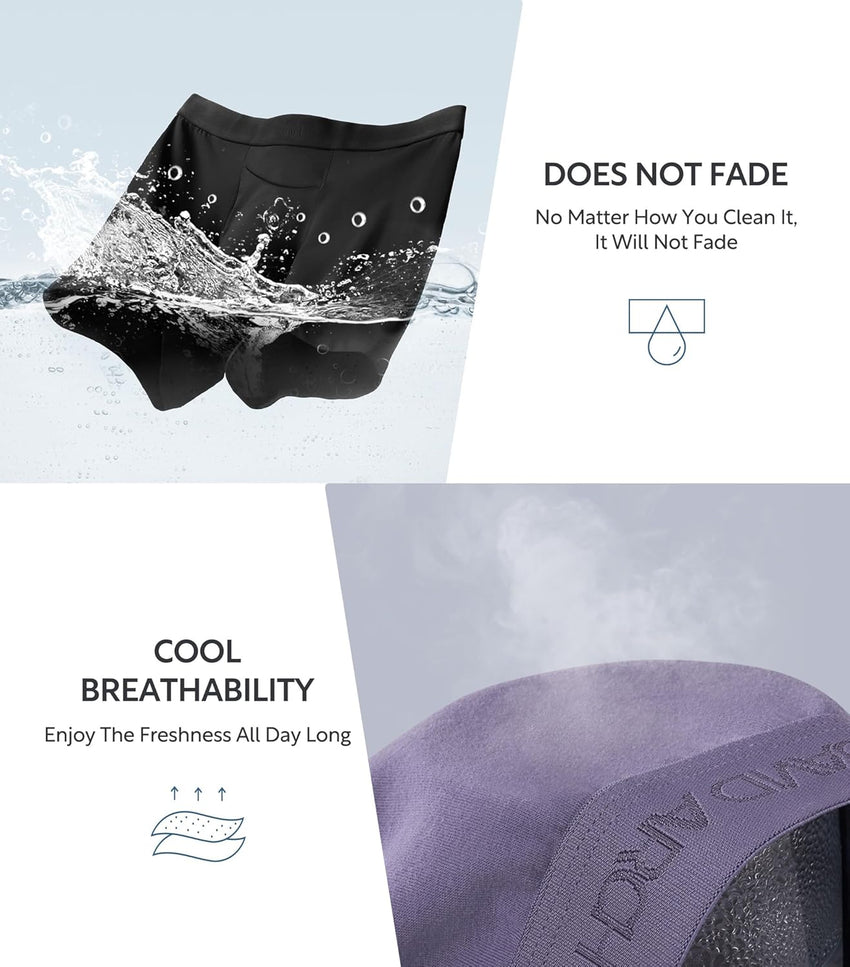 DAVID ARCHY Mens Underwear Cotton Boxer Briefs with Pouch Ultra Moisture Wicking Breathable Soft with Horizontal Fly 3 Pack