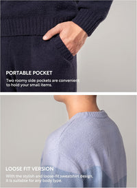 DAVID ARCHY Mens Pajamas Set Ultra-Soft Fleece Pajamas Warm Sleepwear Long Sleeve Lounge Set with Pockets