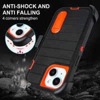 for Black Case iPhone 14 Case with Belt Clip, for Shockproof Case iPhone 14 Heavy Duty,3 Layers of Sturdy,Anti-Drop,Military-Grade Defender Cover for iPhone 14 Case Black