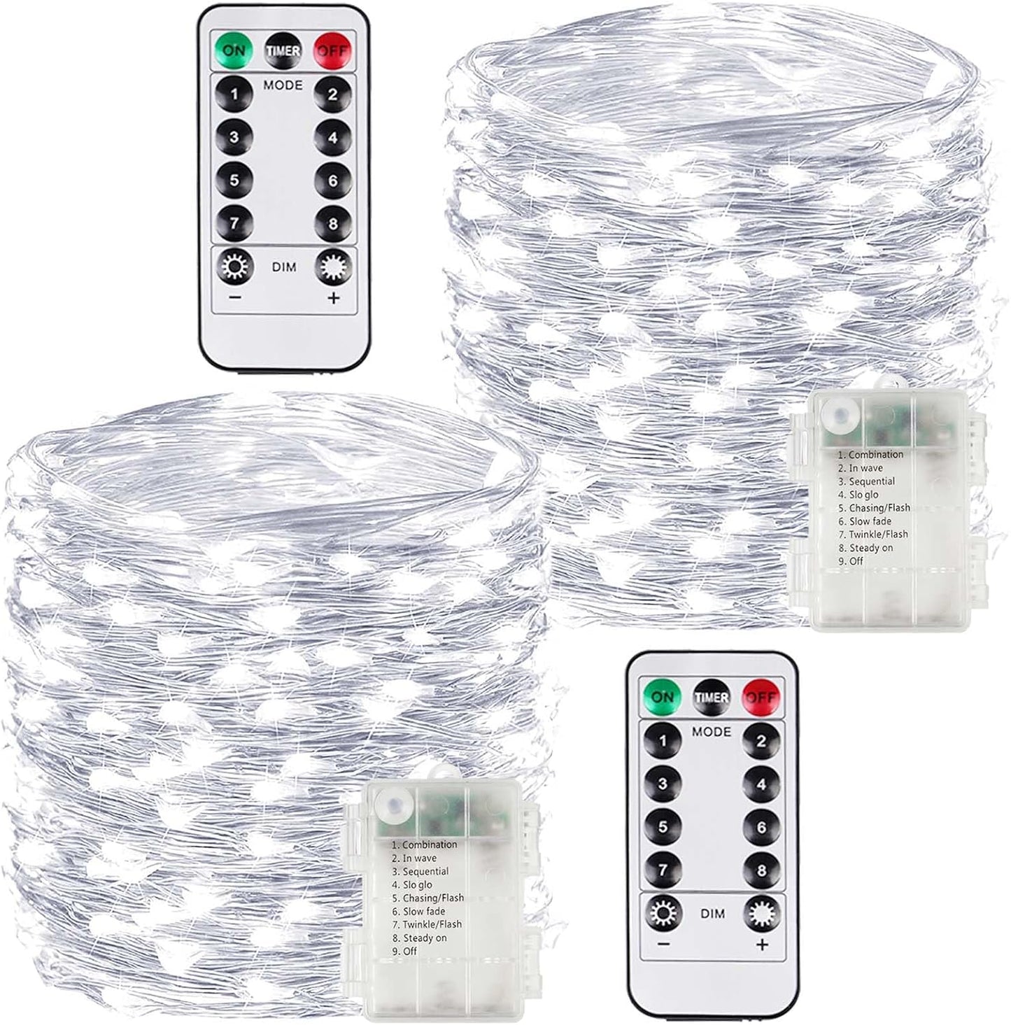 4 Pack 60 LED Fairy Lights Battery Operated with Timer, 20FT Waterproof Twinkle Lights Indoor Outdoor, Cuttable String Lights for Bedroom, Wedding, DIY, Centerpiece, Christmas Decorations (Warm White)