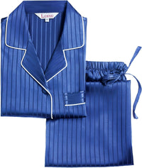 Lonxu Silk Satin Womens Pajama Sets Button Down Sleepwear Loungewear XS~3XL