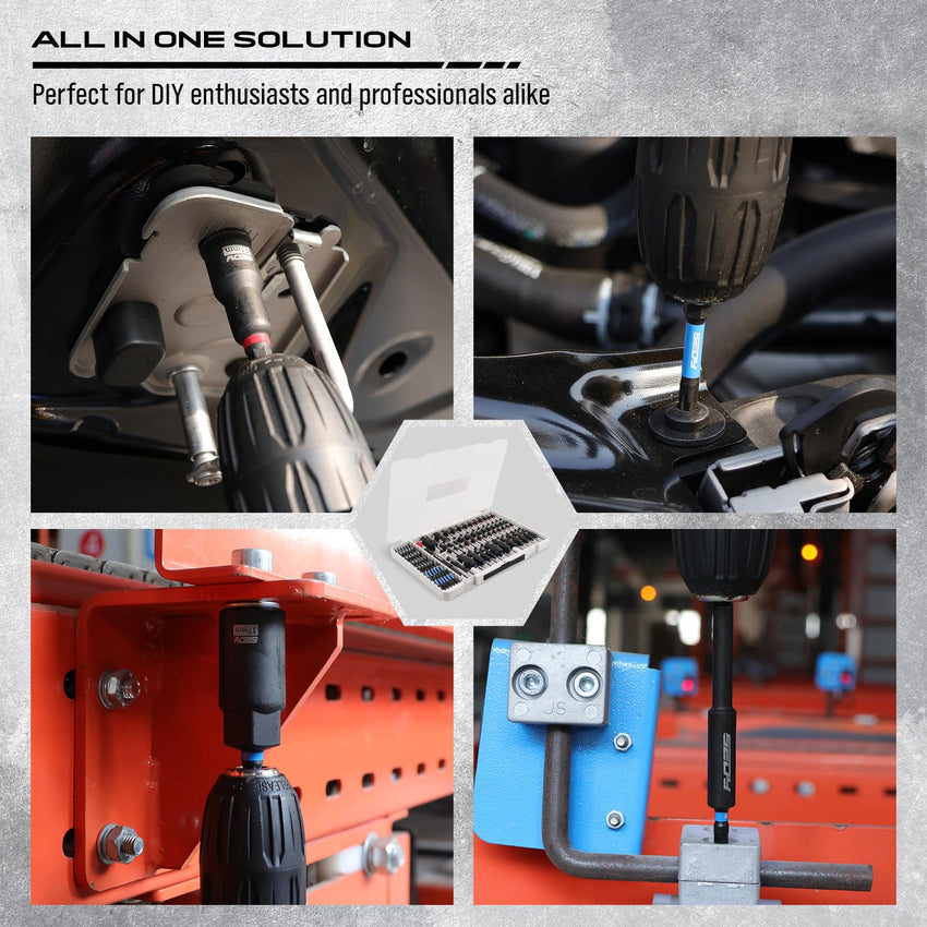80-Piece Premium Magnetic Impact Nut Driver Set Metric & SAE with Socket Adapters, Bit Holder, Wing Nut Driver, Universal Sockets, Quick Release Extension, Power Bits